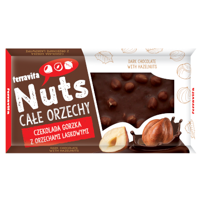 NUTS - czekolada gorzka 70% z orzechami laskowymi